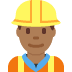 👷🏾‍♂️ man construction worker: medium-dark skin tone display on Twitter